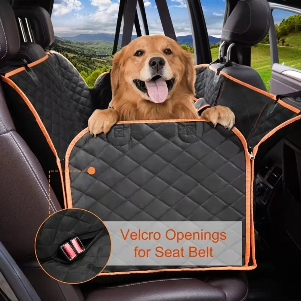 Dog Pet Car Seat Cover for Back Seat, Heavy Duty, Mesh Window, Side Door Flaps